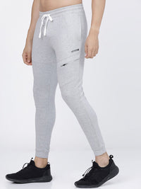 The Indian Garage Co Men Grey Melange Solid Slim-Fit Joggers