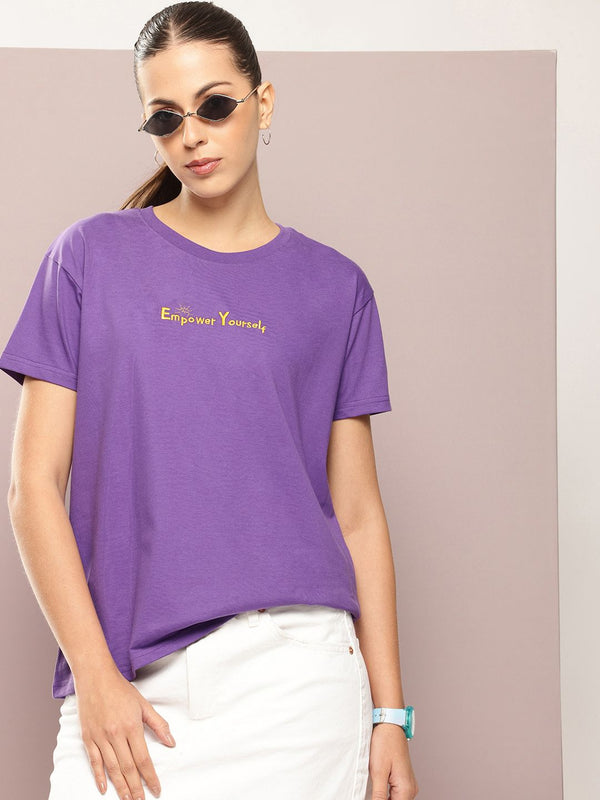 DILLINGER Typography Embroidered Pure Cotton Boxy T-shirt