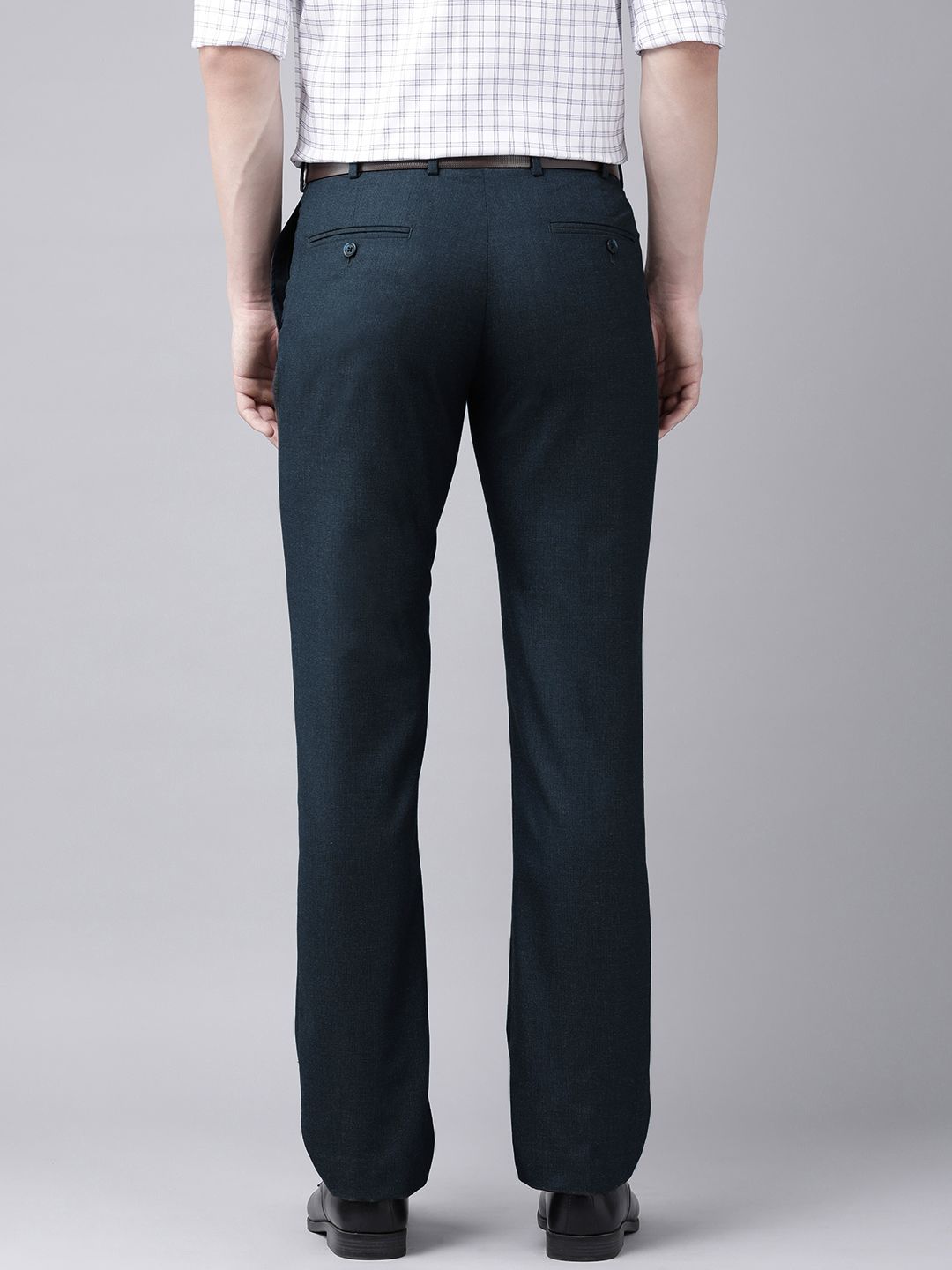 Park Avenue Men Solid Mid-Rise Smart Fit Formal Trousers