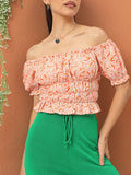 DressBerry Off-Shoulder Shoutout Chic Print & Pop Top
