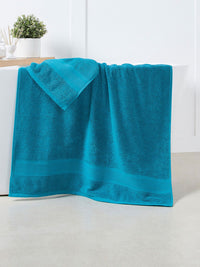 MYTRIDENT Teal Blue Solid Pure Cotton 500 GSM Soft  Plush Bath Towel