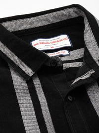 The Indian Garage Co Pure Cotton Striped Corduroy Casual Shirt