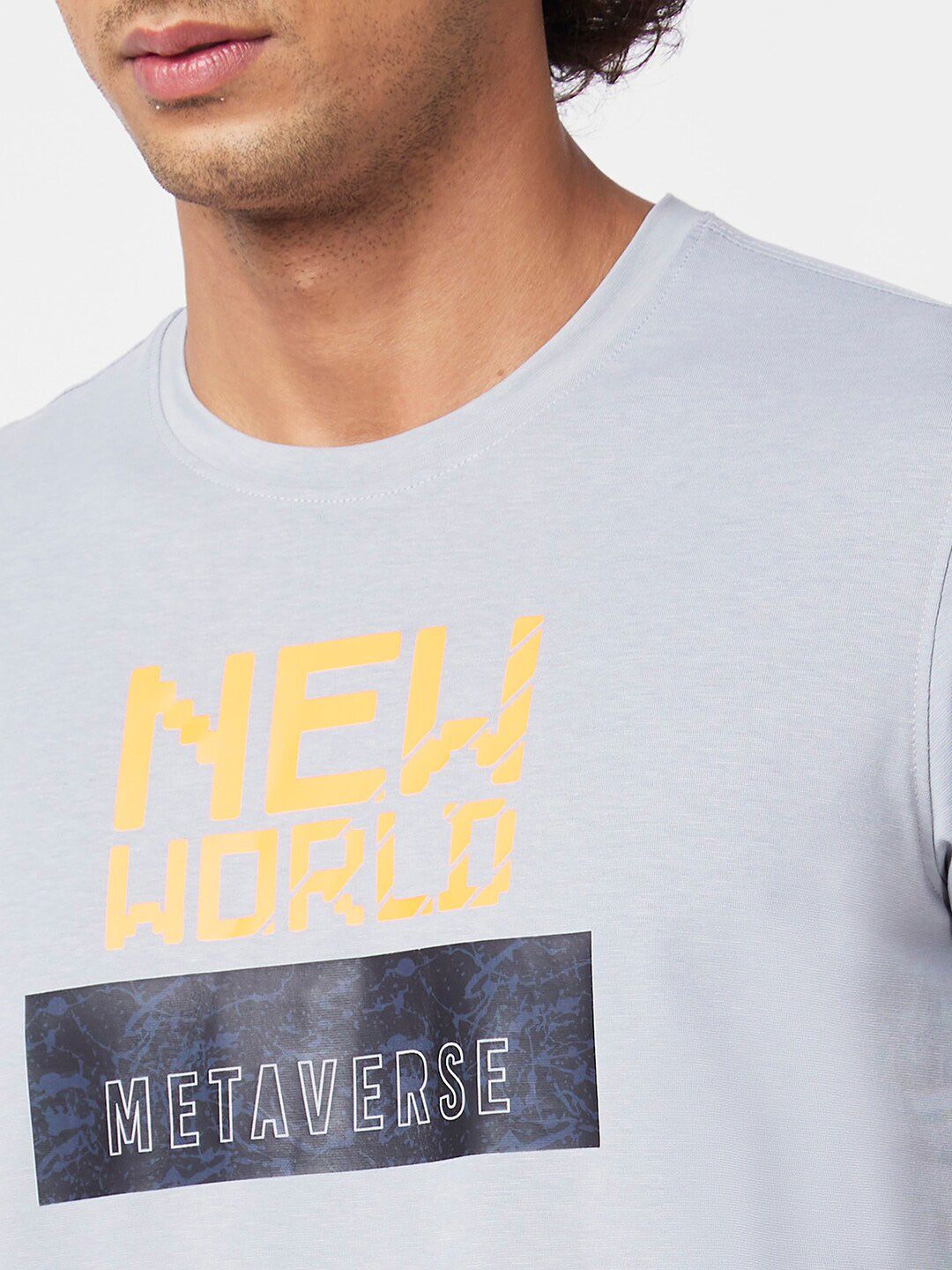SPYKAR Typography Printed Slim Fit Cotton T-Shirt