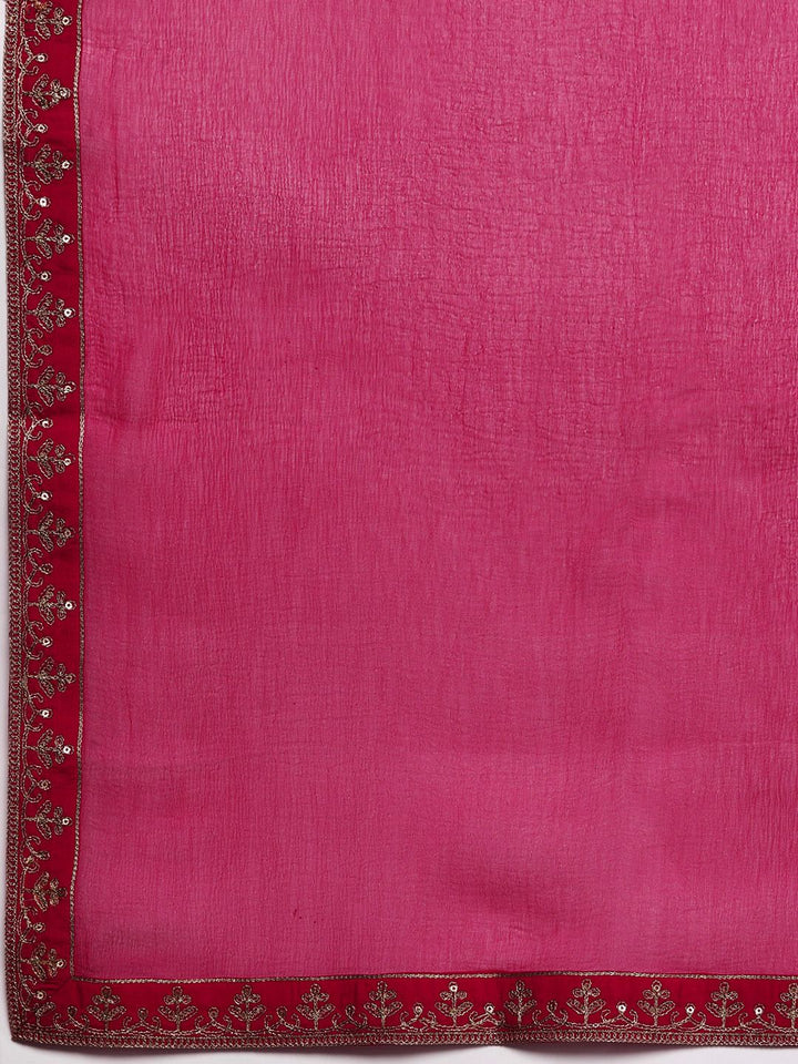 Indo Era Women Ethnic Motifs Yoke Design Regular Sequinned Kurta with Trousers & Dupatta