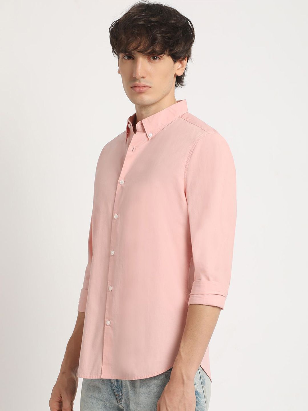 THE BEAR HOUSE Men's Solid Slim Fit Casual Shirt