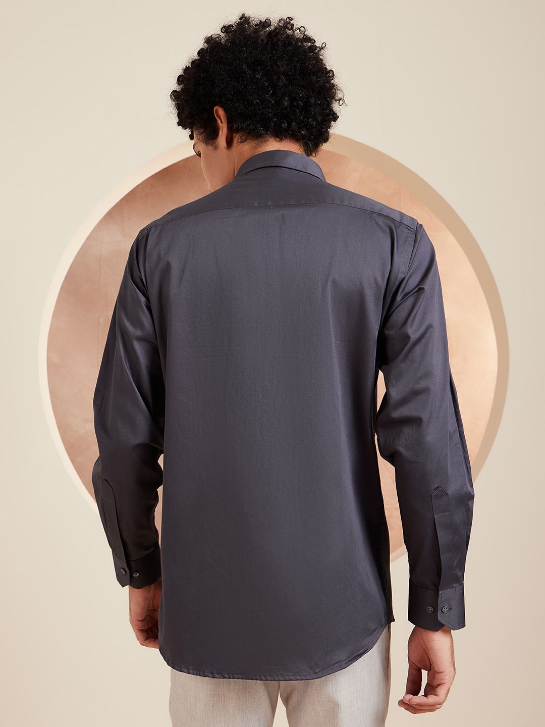 DENNISON Brand Logo Cotton Satin Shirt
