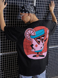 SASSAFRAS Graphic Printed Drop-Shoulder Oversized Pure Cotton T-shirt