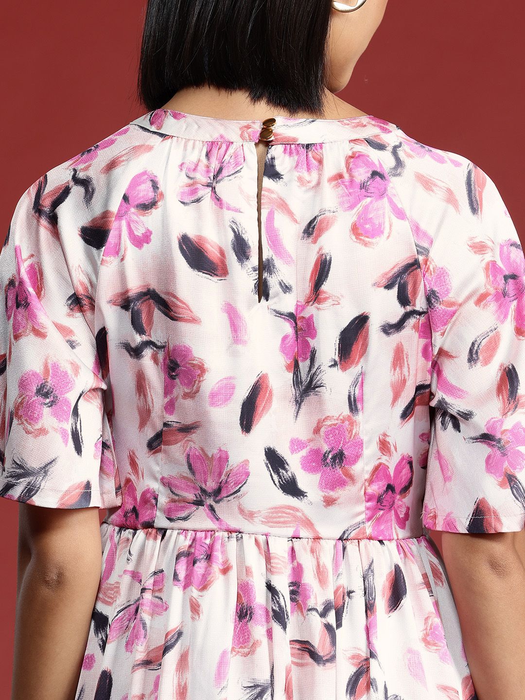 all about you Floral Print A-Line Midi Dress