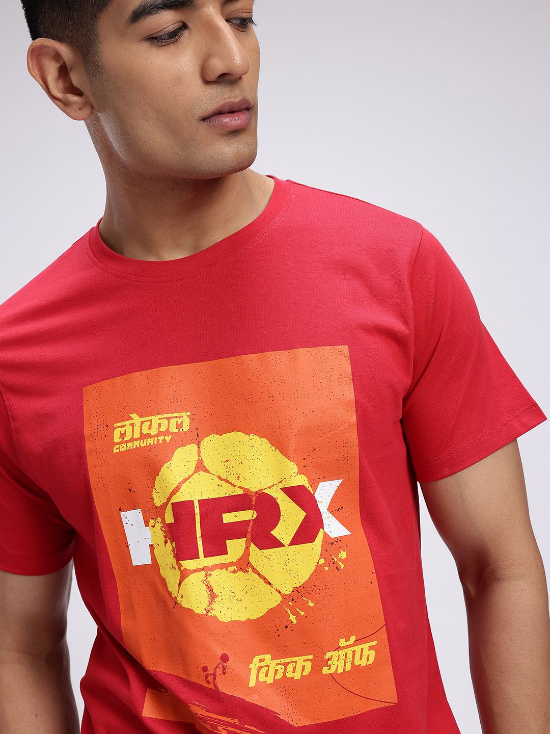 HRX by Hrithik Roshan Brand Logo Printed Pure Cotton Lifestyle T-shirt