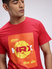 HRX by Hrithik Roshan Brand Logo Printed Pure Cotton Lifestyle T-shirt