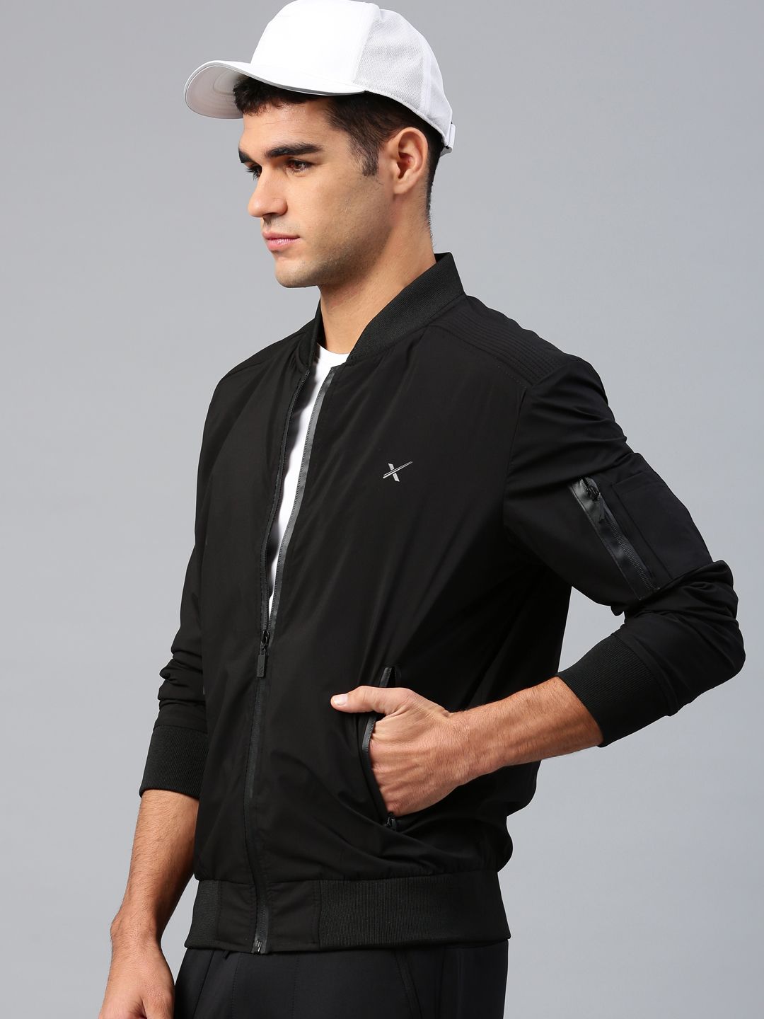 HRX by Hrithik Roshan Men Black Solid Active Bomber Jacket