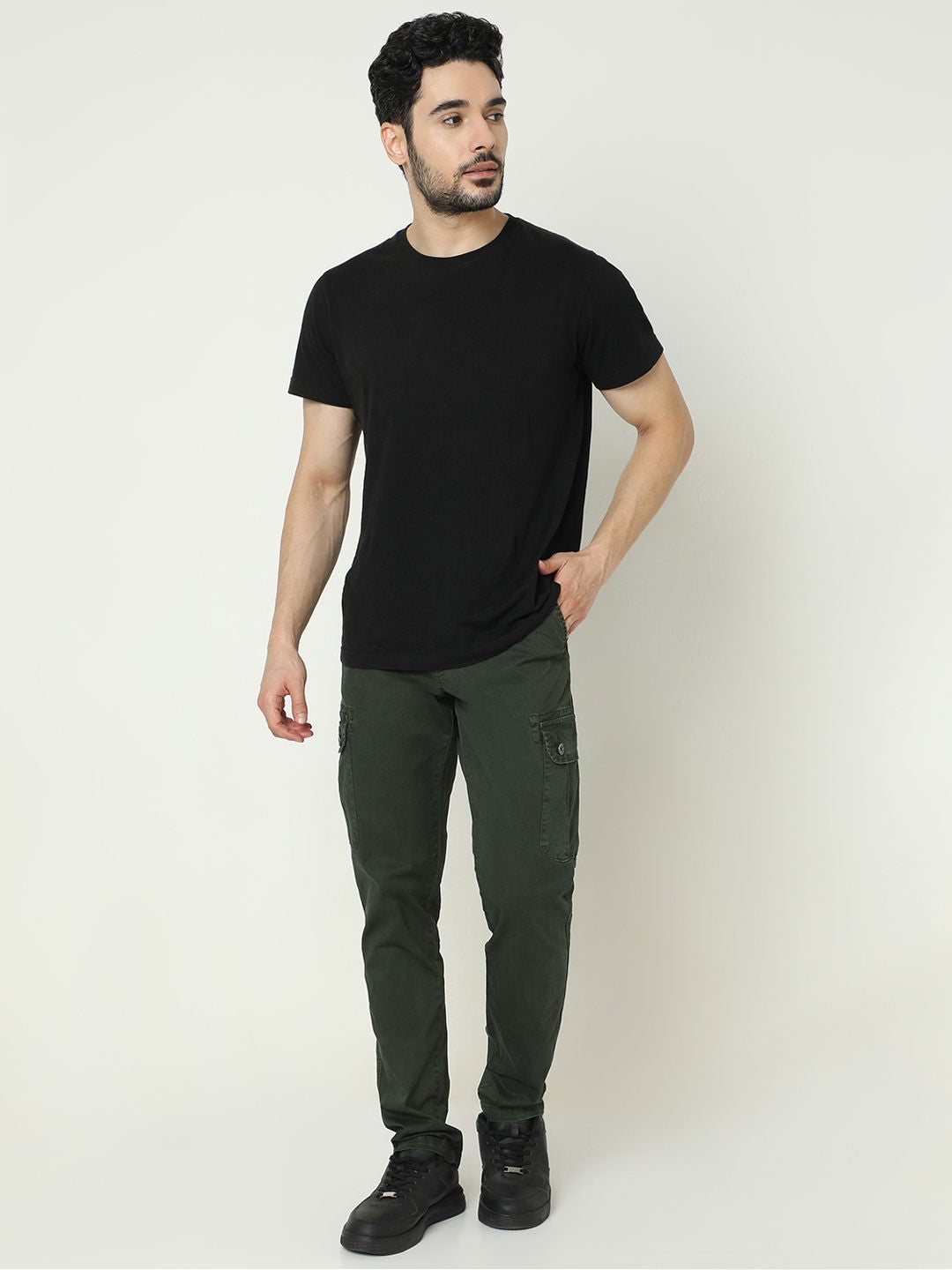 SPYKAR Men Slim-Fit Cargo-Style Trousers