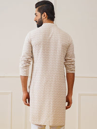 Jompers Ethnic Motifs Embroidered Mandarin Collar Straight Kurta