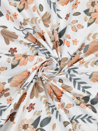 BOMBAY DYEING Dream Lover Brown Floral 104 TC Cotton Queen Bedsheet Set-2.24 m X 2.54 m