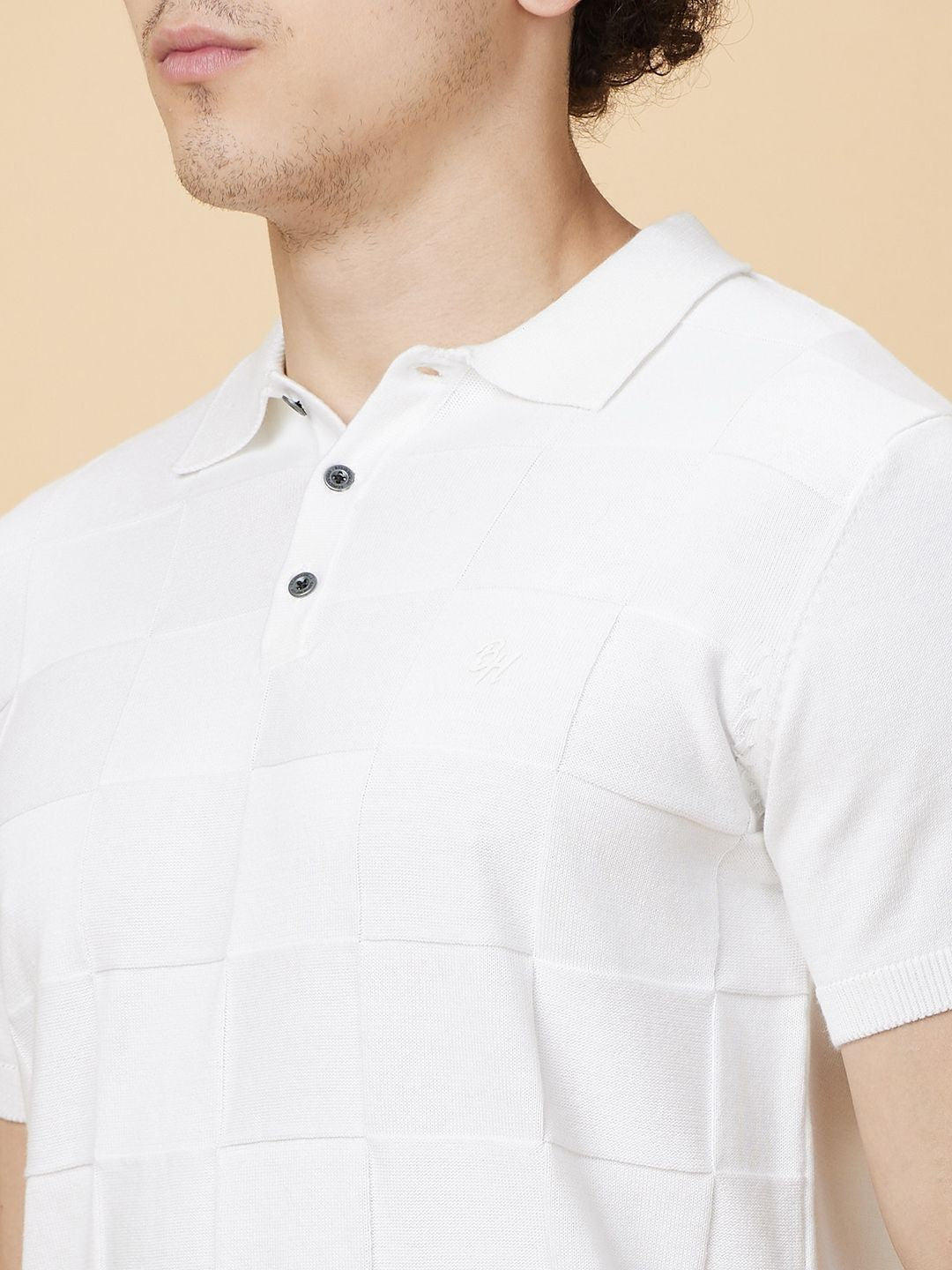 Being Human Men Checked Polo Collar Pockets T-shirt