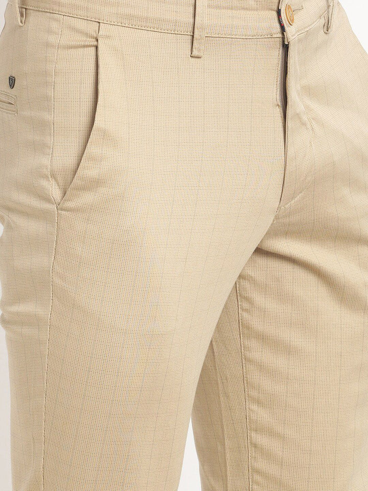 Turtle Men Checked Relaxed Tapered Fit Stretchable Trousers