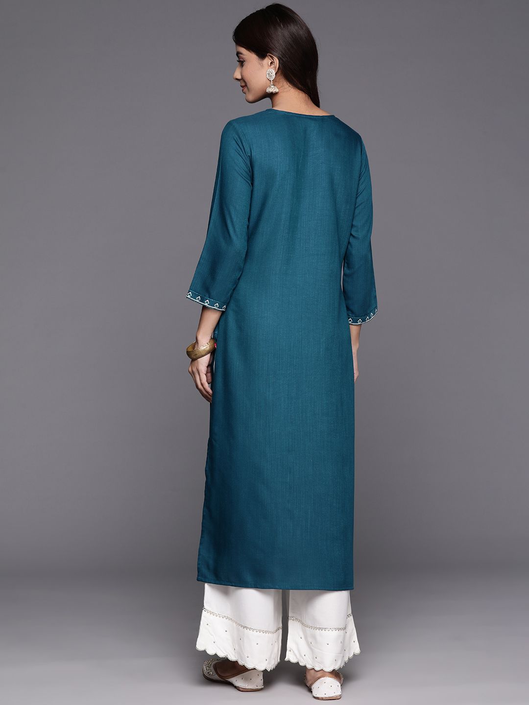 Varanga Wanita Reka Bentuk Reka Bentuk Floral Sequinned Kurta