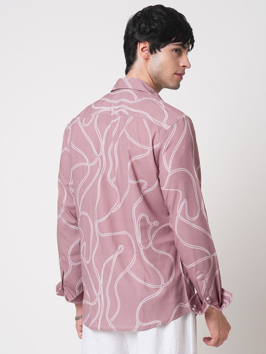 VASTRADO Men Classic Slim Fit Opaque Printed Casual Shirt