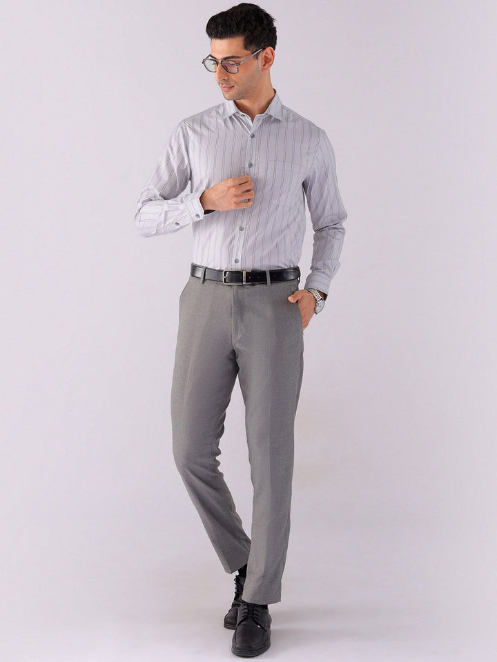 The Indian Garage Co. X Luxe Men Spread Collar Striped Slim Fit Formal Shirt