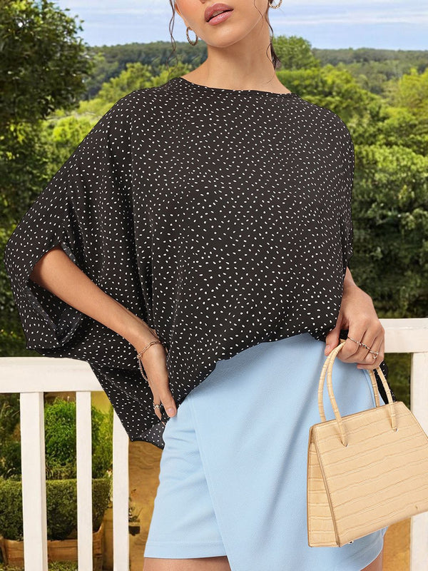 DressBerry Easy Flow Ditsy Polka Batwing Top