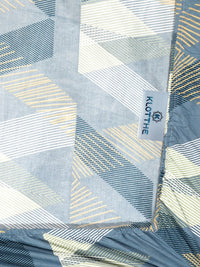 KLOTTHE Turquoise Blue Printed 300 TC Dilengkapi Cadar King Double Dengan 2 Sarung Bantal
