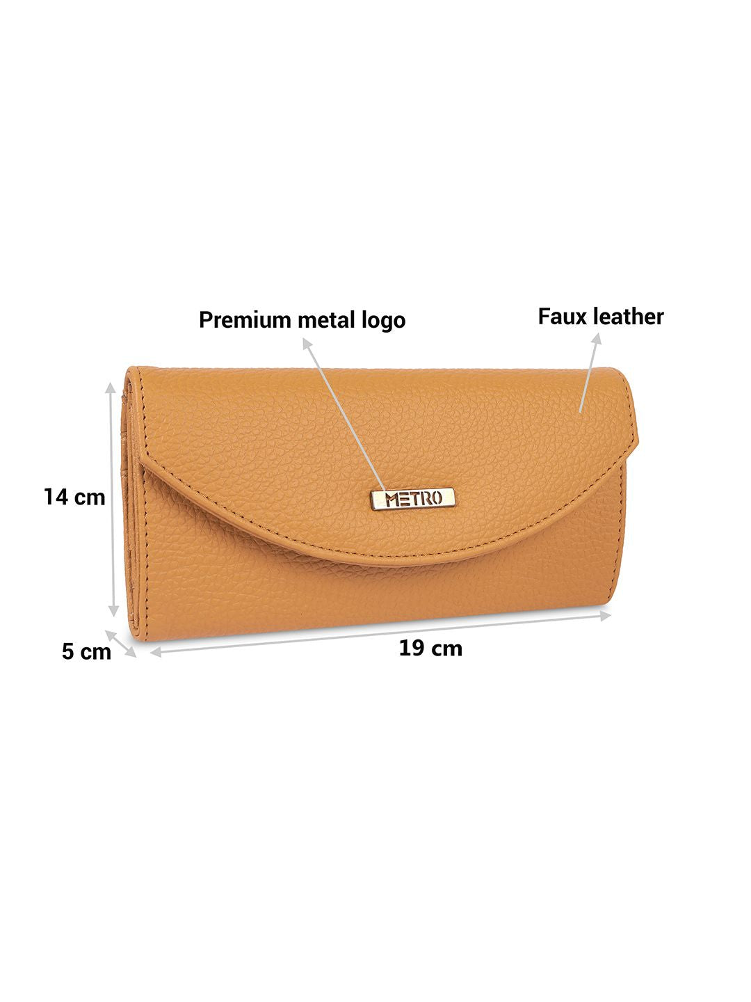 Metro Women Textured Two Fold Wallet