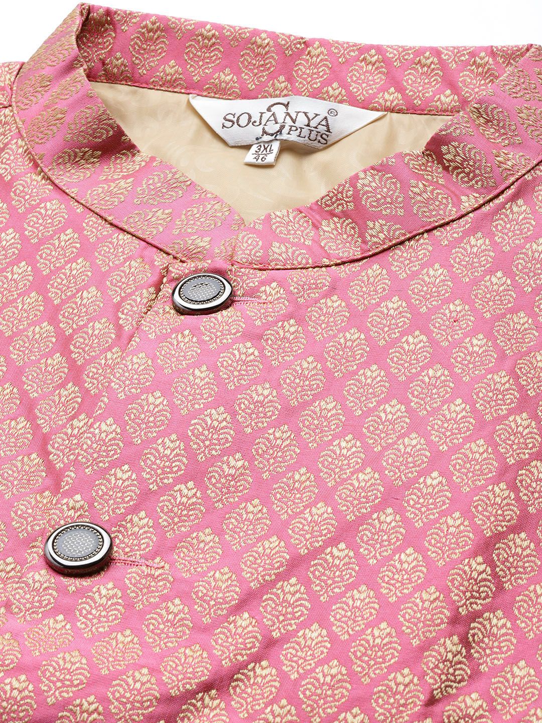 SOJANYA PLUS Men Sea Green Chikankari Embroidered Kurta with Churidar & Nehru Jacket