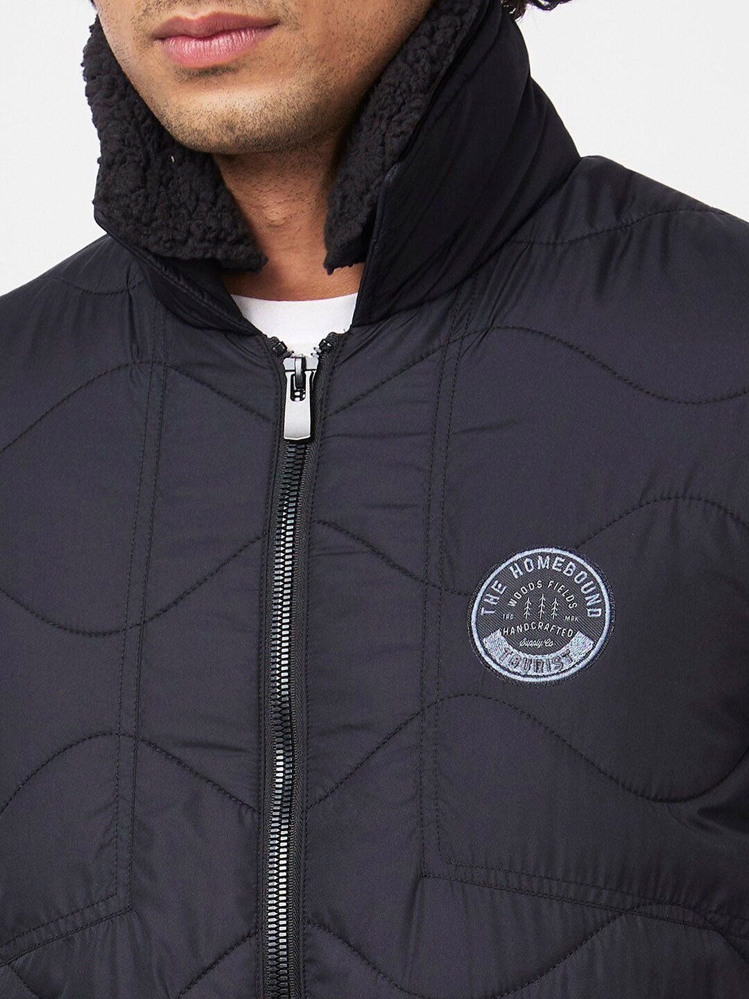 SPYKAR Stand Collar Slim Fit Puffer Jacket