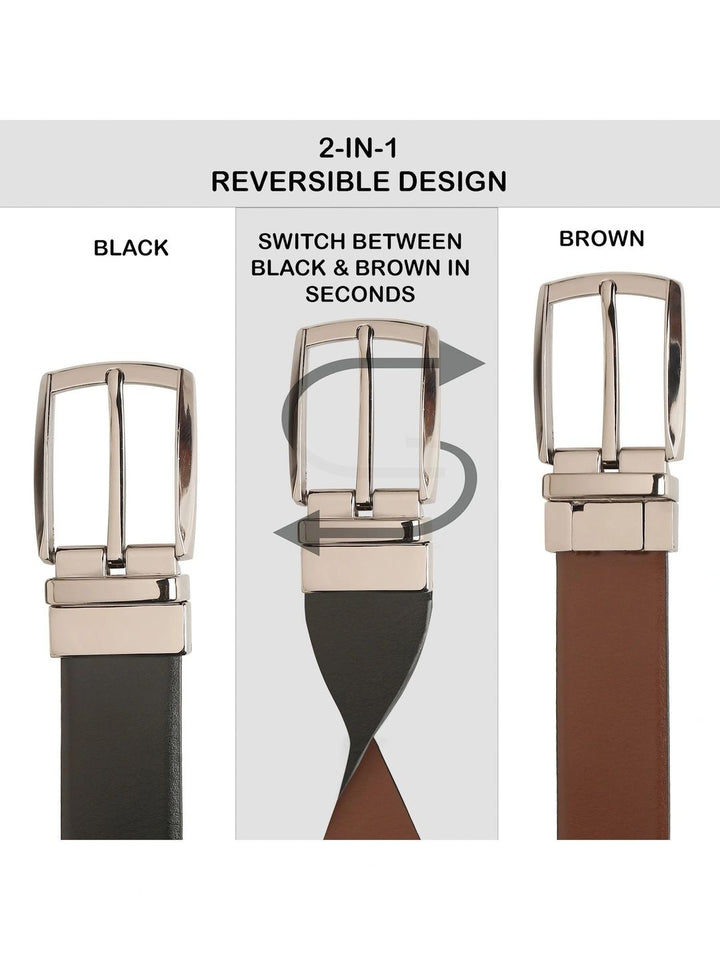 Teakwood Leathers Men Leather Reversible Formal Belt