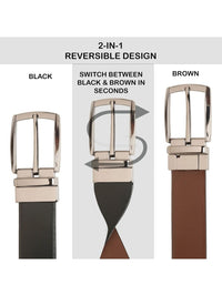 Teakwood Leathers Men Leather Reversible Formal Belt