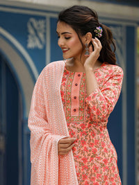 KALINI Floral Printed Gotta Patti Kurta & Trousers With Dupatta