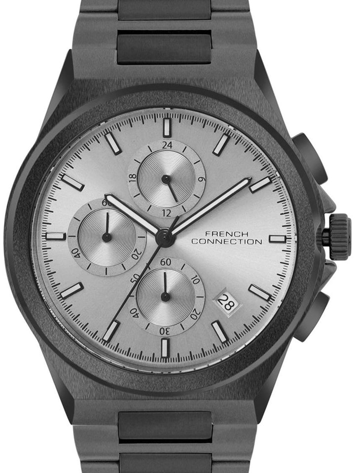 French Connection Men Dial & Stainless Steel Bracelet Style Straps Analogue Watch FCH02BM