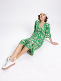 DressBerry Floral Fantasy Cut-Out Midi A-Line Dress