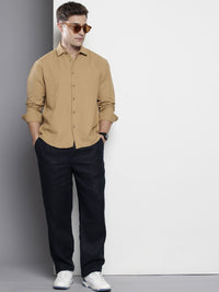 The Indian Garage Co Men Relaxed Fit Solid Dobby Resort Wear Shirt
