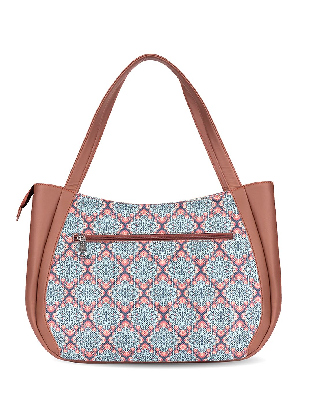 ZOUK Ethnic Motifs Printed Structured Jute Shoulder Bag Up to 16 inch