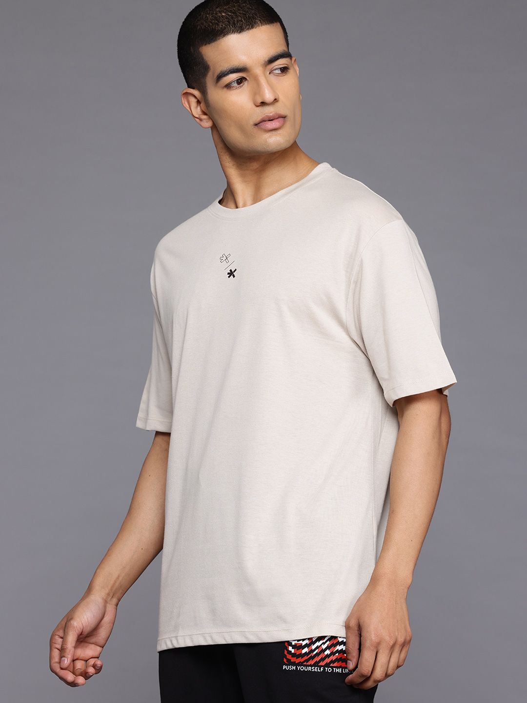 HRX by Hrithik Roshan Typography Print Pure Cotton Relaxed Yoga T-shirt