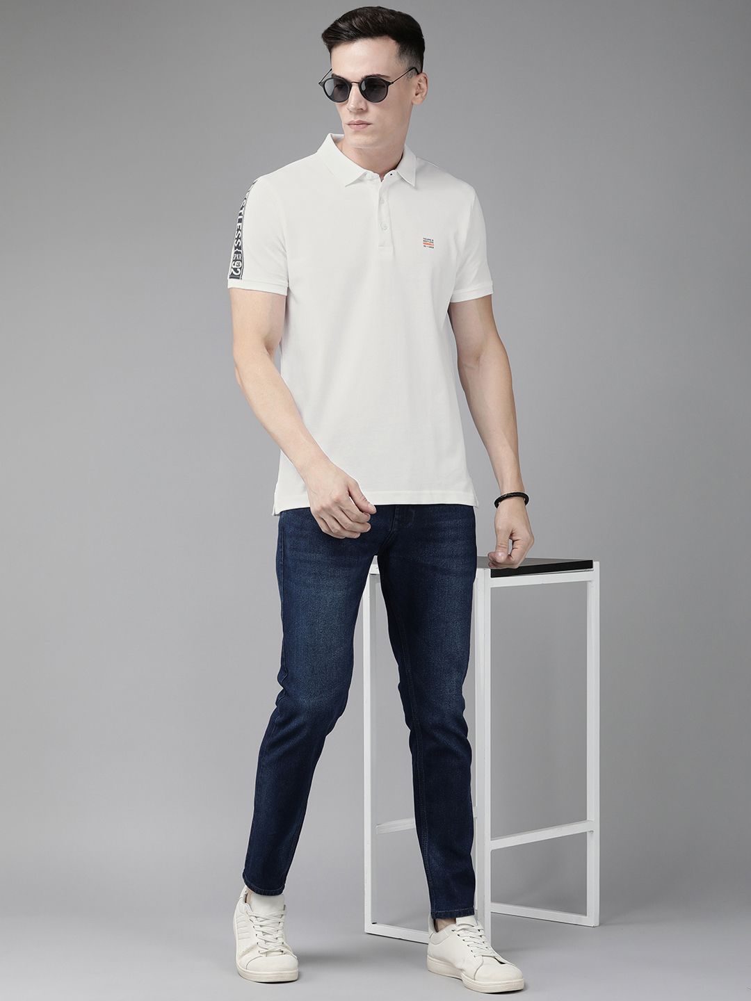 SPYKAR Polo Collar Pure Cotton Slim Fit T-shirt