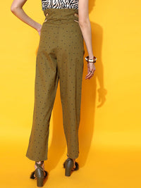 STREET 9 Women Lovely Olive Solid Trousers