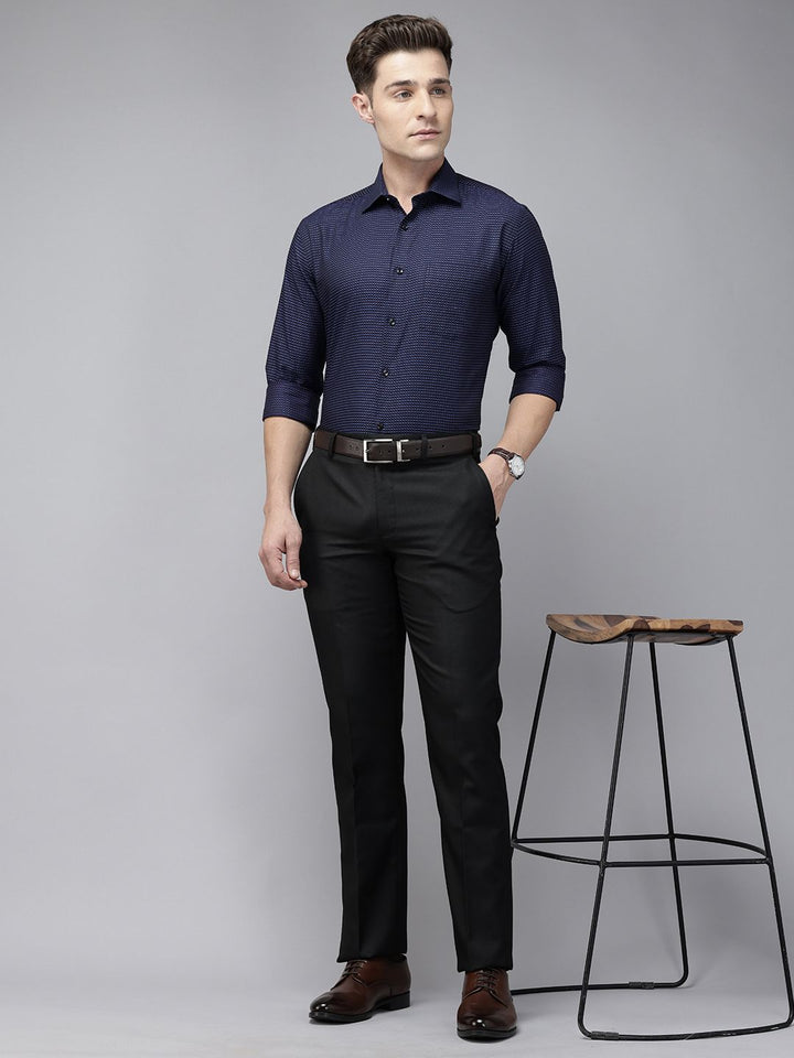 Park Avenue Pure Cotton Self-Design Slim Fit Formal Shirt