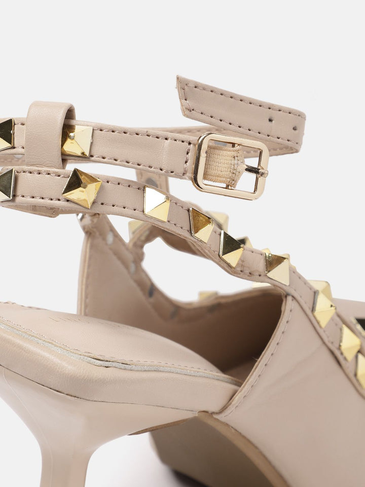 Lino Perros Party Metallic Studded Slim Heeled Pumps