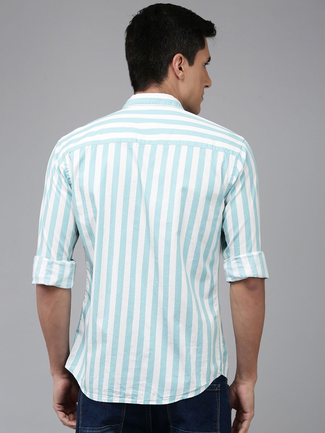 Park Avenue Slim Fit Striped Pure Cotton Casual Shirt