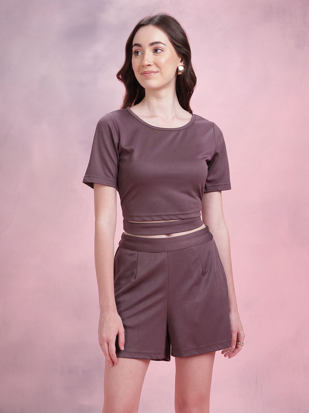 DressBerry Cut-out Detail Top with Shorts Co-Ord Set