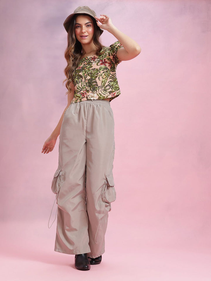 DressBerry Floral Print Puff Sleeve Top