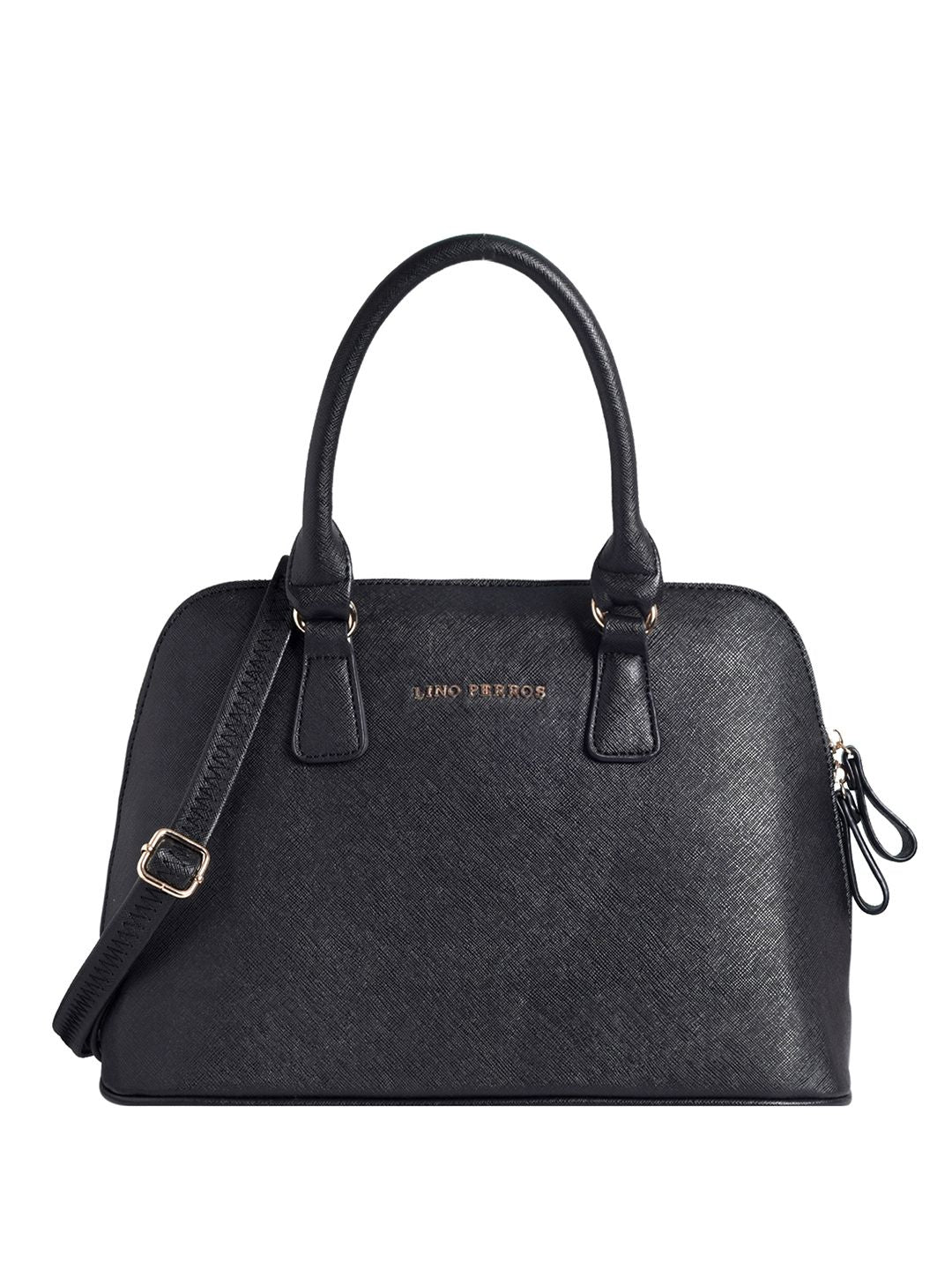 Lino Perros Black Solid Handheld Bag