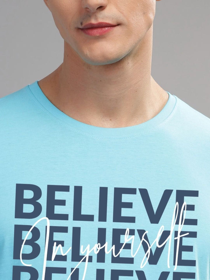 ADRO Men Typography Printed Applique T-shirt