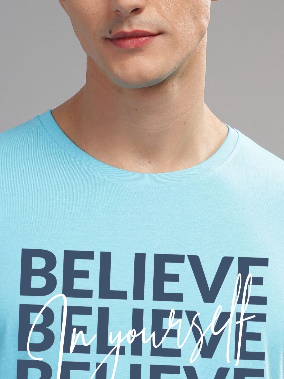 ADRO Men Typography Printed Applique T-shirt