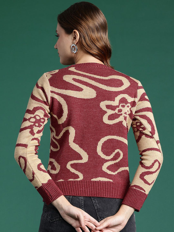 DressBerry Women Abstract Acrylic Pullover