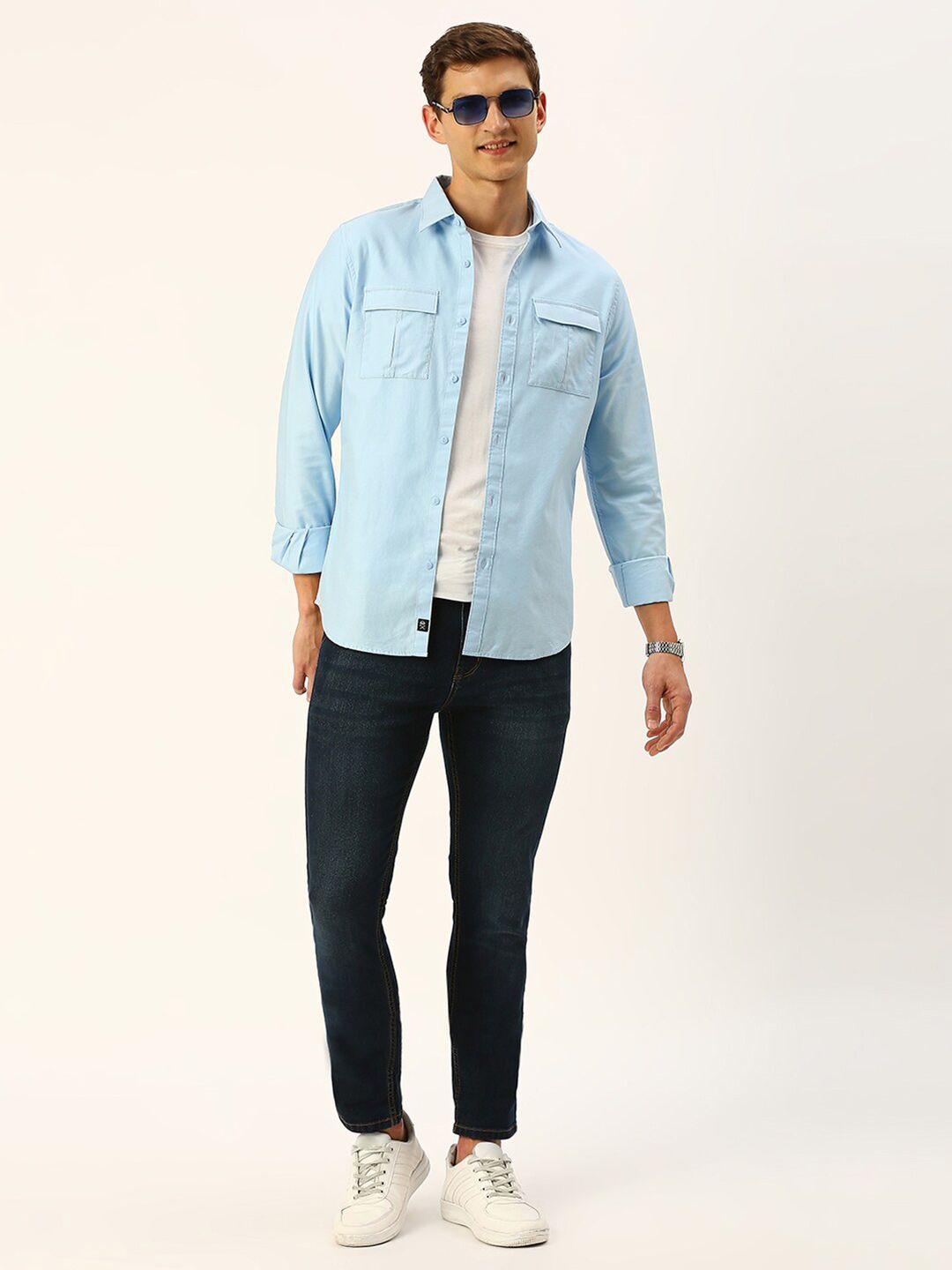 Thomas Scott Cotton Twill Classic Slim Fit Opaque Casual Shirt