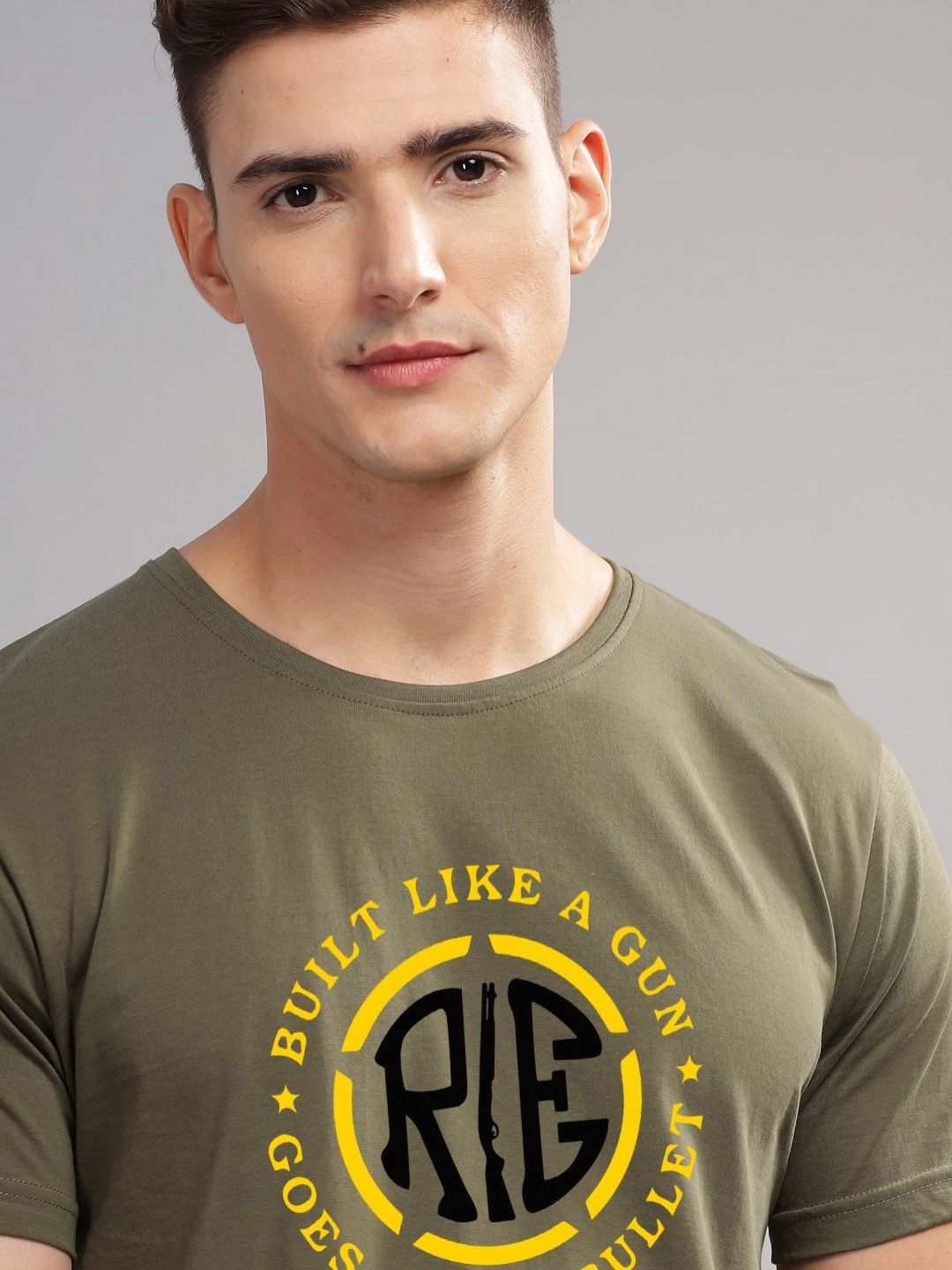 ADRO Men Sports Printed Applique T-shirt