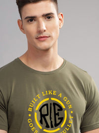 ADRO Men Sports Printed Applique T-shirt